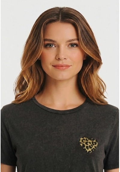 Only Onllucy S/s Emb. Top Box Cc Cs Jrs Siyah Kadın T-shirt 15366076