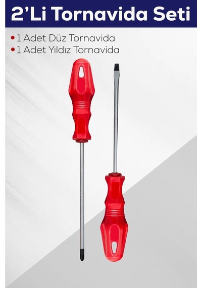 2 Li Tornavida Seti 5x100 Düz Ve Yıldız Tornavida