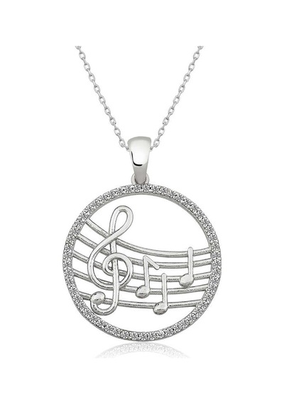 925 Ayar Gümüş Müzik Temalı Kadın Kolye