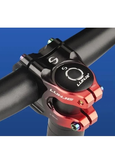 Lunje Alüminyum 31,8mm Mtb Freeride Gidon Boğazı Bisiklet Gidon Boğazı Siyah Kırmızı Çift Renk Boğaz Turuncu