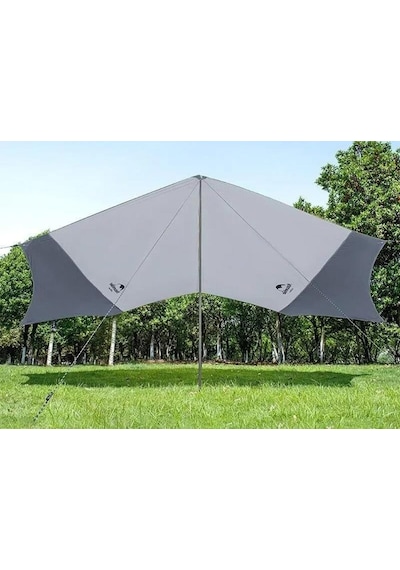 Naturehike Hexagon Sunrise Canopy 3.5x4 Mt Tarp Güneş Ve Rüzgar Koruma Tentesi Gri - Mavi