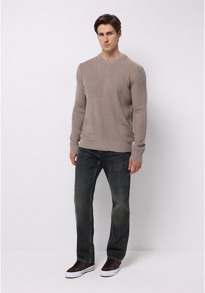 Colin's Colins Regular Fit Yuvarlak Yaka Jakarlı Erkek Bej Kazak Cl1076733 Q1.v2 Beı Bej