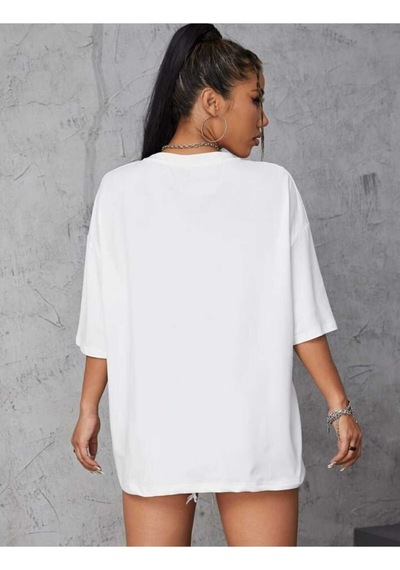 Noıssey Beyaz Düz Oversize Unisex