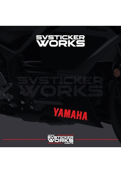 Yamaha Sticker 2 Adet Evrensel Tüm Zeminlere Ve Modellere Uyumlu Kırmızı