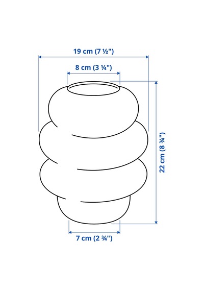 Ikea Källarhals Cam Vazo 22 Cm Sarı