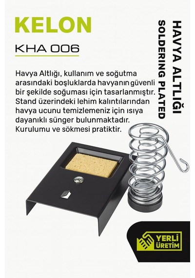 Kelon Havya Altlığı, Lehim Sehpası, Metal Tabanlı, Stabil, Sehpa, Tutucu, Otomatik Kapanan Emniyetli, Lehimleme Araç Gereci Açık Kırmızı