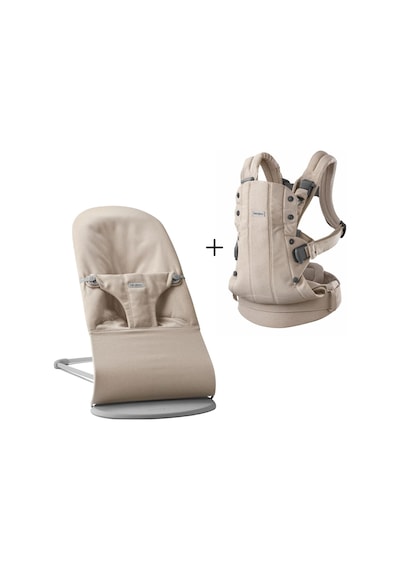 BabyBjörn 2’li Set Bliss Ana Kucağı & Kanguru Harmony Woven Melange Light Beige