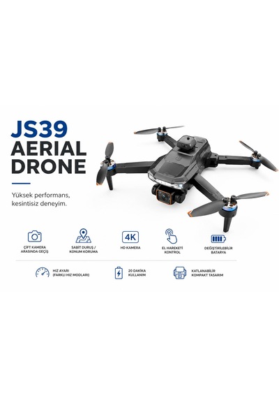 Js39 Dron Çift Lens 50x Zoom Başsız Mod Tek Tuşla Geri Dönüş 4k Hd Kamera Engel Algılama Wifi Cam Drone Uygulama Üzernden Anlık Görüntü
