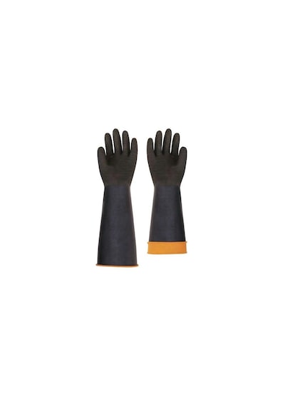 Melzohome H-2 60 Asit Eldiveni Siyah 60 Cm Avuç İçi Tırtıklı