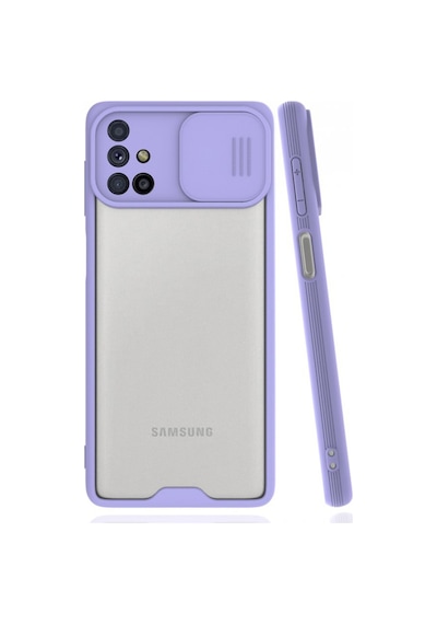 Nettech Samsung Galaxy M51 Uyumlu Platin Kamera Kızaklı Arka Koruma Kılıf - Siyah Siyah
