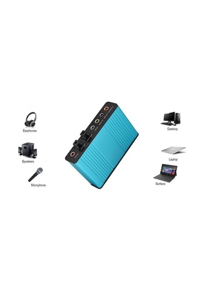 Tr Usb Type C 2.0 Harici Ses Kartı 6 Kanal 5.1 Usb Optik Harici Ses Kartı