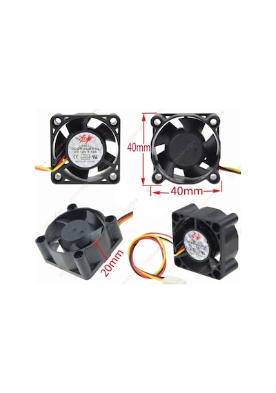 12V 4Cm 2 Pin 40X40X20Mm Kasa Fanı Cpu Uyumlu Fan