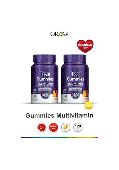 Ocean Gummies Multivitamin Kids 60 Yumuşak Tablet 2 Adet