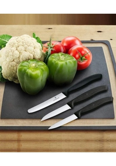 Victorinox Swiss Classic 3lü Soyma Bıçak Seti Siyah siyah