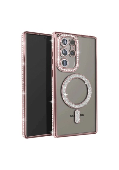 Samsung Galaxy S23 Ultra Joke Simli Magneticsafe Kılıf - Pembe