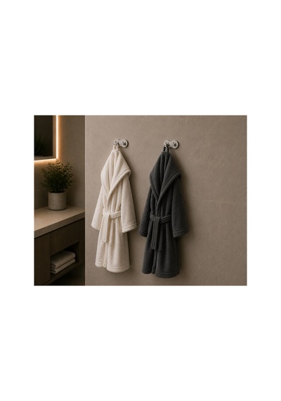 Oval İkili Modern Banyo Askılık 100 Mm Paslanmaz Çelik Delmeden Yapışkan Montaj Inox