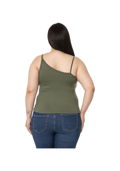 Disentis Büyük Beden Asimetrik Askılı Viskon Haki Body-haki Haki