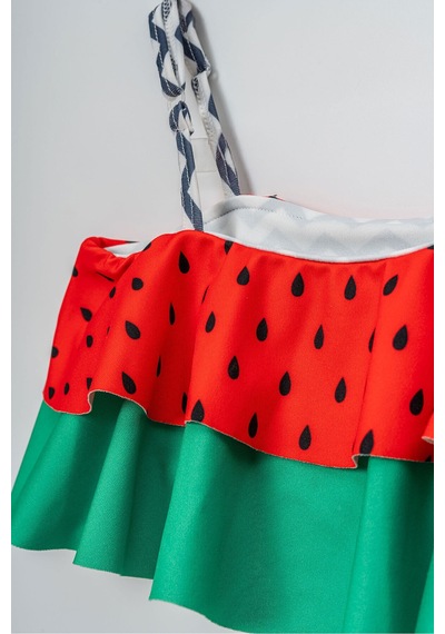 Beniizle Desenli Kız Çocuk Bikini Takım Çilek