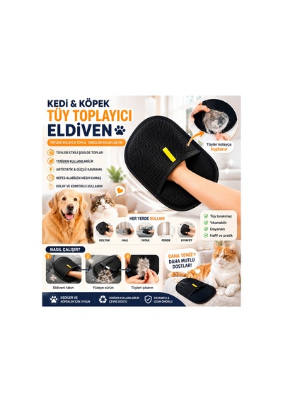 Yıwu Kedi Ve Köpek Pet Eldivenleri, Yükseltilmiş Yüksek Verimli Bakım Eldivenleri, Antistatik Tüy Toplayıcı