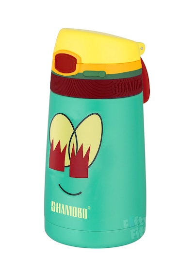 Shamobo Çocuk 350 Ml Pipetli Paslanmaz Çelik Termos Bpa İçermez 7 Renk Açık Yeşil