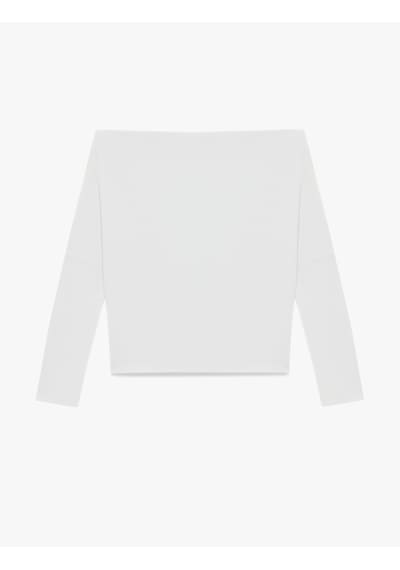 Koton Slim Fit Kayık Yaka Uzun Kollu Tişört Ekru 6sal10721ık
