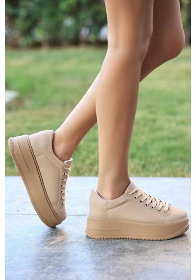 Papuç Sepeti 2596 Kadın Yüksek Topuk Günlük Sneaker Ayakkabı 001