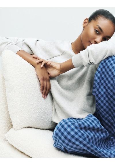 Marks & Spencer Supersoft Kareli Pijama Takımı Gri