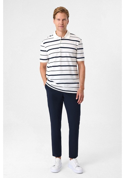 Back And Bond Regular Fit Düğmeli Polo Yaka Tişört Beyaz
