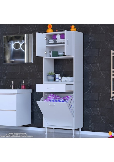 Eliusta Seris Sepetli Ve Çekmeceli Banyo Dolabı G:65 Cm Çok Amaçlı Beyaz Düzenleyici 65x173x32,5 Cm Dolap Beyaz Eliusta Seris Sepetli Ve Çekmeceli Banyo Dolabı G:65 Cm Çok Amaçlı Beyaz Düzenleyici 65x173x32,5 Cm Dolap Beyaz