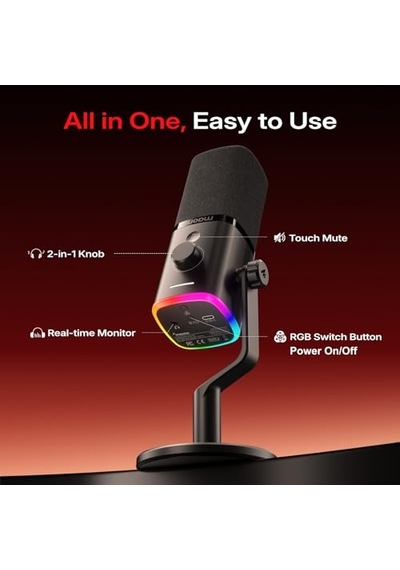Kablosuz Dinamik Mikrofon, Usb-c, Kablosuz Ve Kablolu Çift Mod, 7 Katmanlı Gürültü Azaltma, Rgb Pc Masa Mikrofonu, Oyun/akış / Toplantılar İçin, Pd100 W, Siyah Kablosuz Dinamik Mikrofon, Usb-c, Kablosuz Ve Kablolu Çift Mod, 7 Katmanlı Gürültü Azaltma, Rgb Pc Masa Mikrofonu, Oyun/akış / Toplantılar İçin, Pd100 W, Siyah