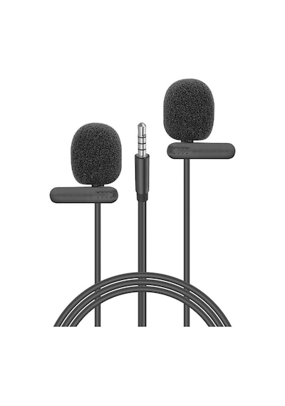Snopy Sn-M60 Siyah 2 Mikrofonlu Akıllı Telefon ve Youtuber Yaka