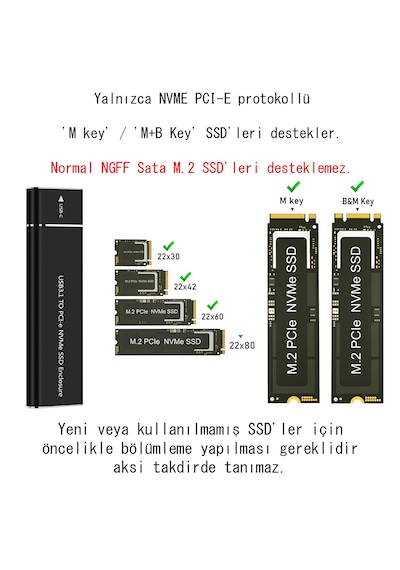 Cr18 10 Gbps Harddisk Kutusu Nvme M.2 Ssd Pcı-e Otg Çevirici Adaptör Usb 3.1 Type-c Gen2