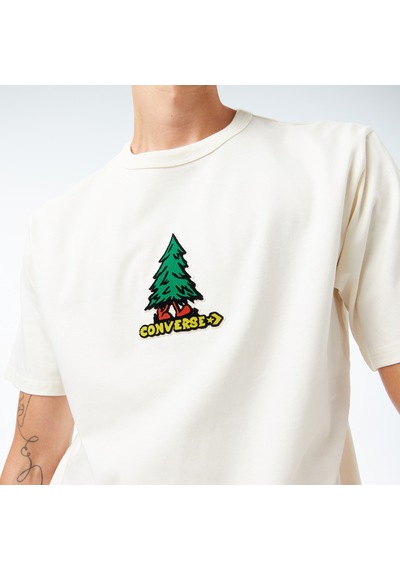 Converse Baskılı Erkek Krem T-shirt Cvm5t201 Krem