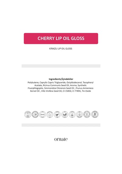Cherry Lip Oil Gloss Dolgunlaştırıcı Efekt Nemlendirici, Parlatıcı Simli Dudak Yağı 5 Ml, Kiraz