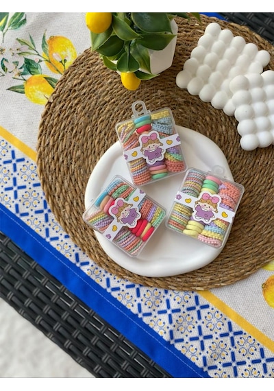 3 Kutu Set Çocuk Rengarenk Toka Çok Renkli