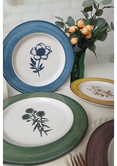 Keramika Floral Essence Servis Tabağı 28 Cm 4 Adet 22889-91-92 Çok Renkli