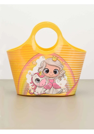 Toyfest Çok Amaçlı Sarı Çocuk Günlük & Plaj Çantası - Unicorn Prenses Model 5 Lt
