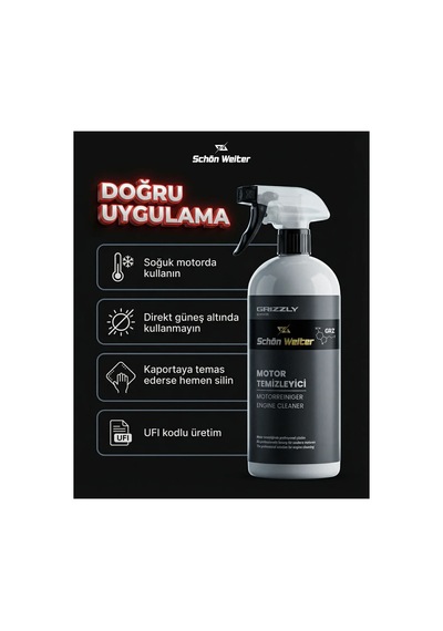 Araç Oto Motor Temizleyici Sprey 500ml Grızzly