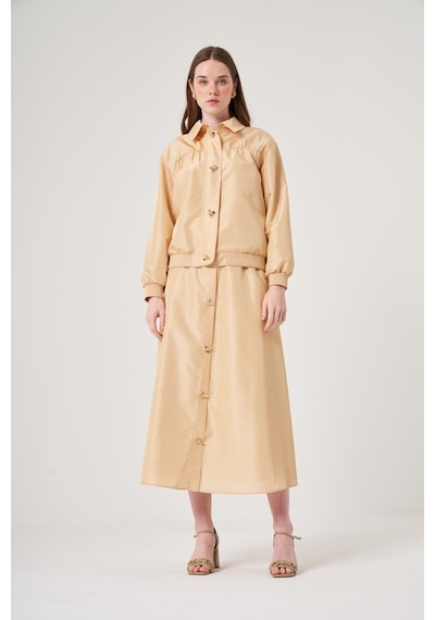Oe25y939638 Omelya Tafta Bomber Ceket Tereyağı