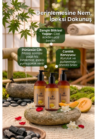 Kavun Aromalı Masaj Yağı 3 Lü Set Erotik Kokulu, Yenilebilir Ve Nemlendirici - 305837773