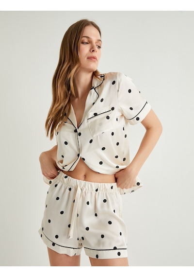 Koton Puantiyeli Saten Pijama Altı Şort Beli Lastikli Siyah Desenli 4slk80056mw Siyah Desenli Koton Puantiyeli Saten Pijama Altı Şort Beli Lastikli Siyah Desenli 4slk80056mw Siyah Desenli