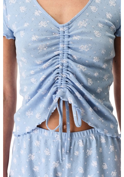 Penti Mavi Coralie Pointel Pamuklu Şortlu Pijama Takımı