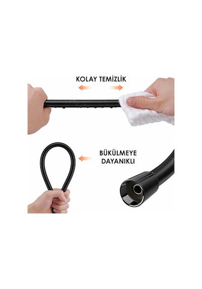Adell Utra Flex Duş Hortumu -siyah - 150 Cm. 1/2-1/2 157570124
