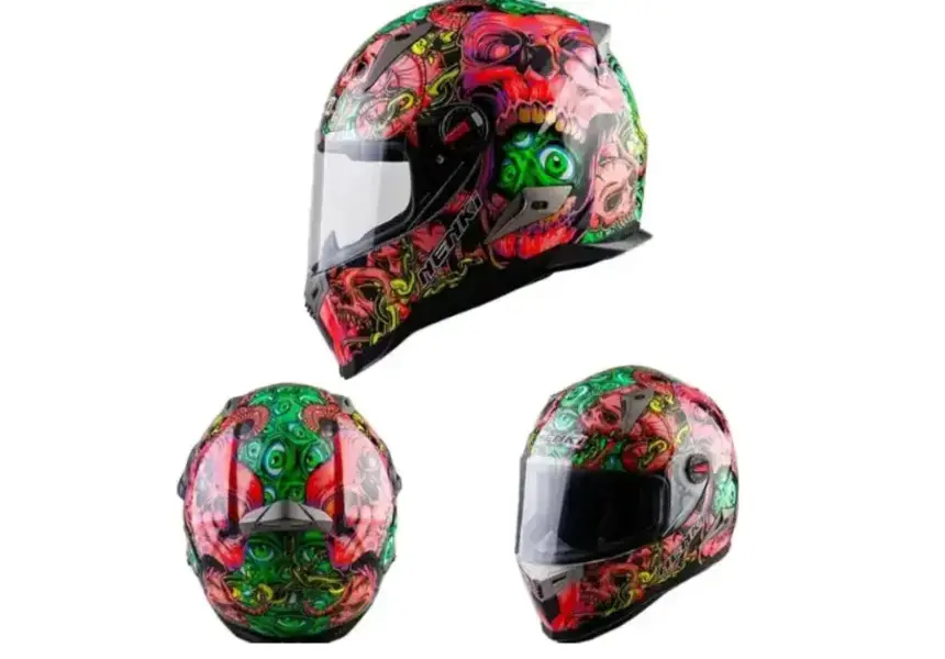 Nk-856 Monster Eyes Fullface Motosiklet Kaskı Karışık-çok Renkli