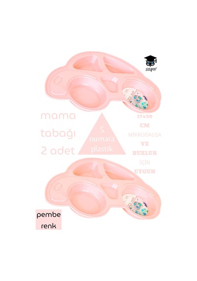 Mama Tabağı 2 Adet 17x30 Cm Mikrodalga Ve Buzluk İçin Uygun 5 Numara Plastik