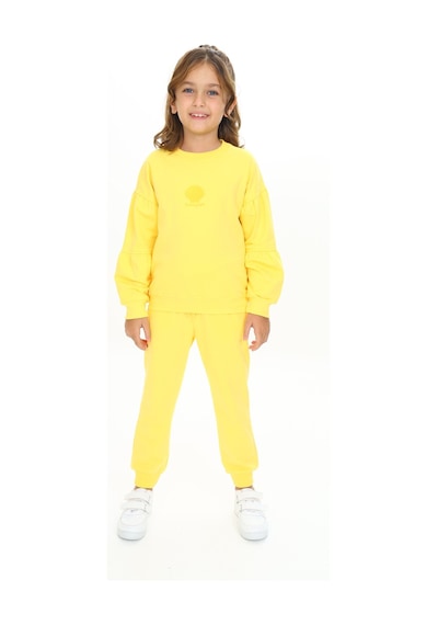 Toontoy Kids Toontoy Kız Çocuk Deniz Kabuğu Nakışlı Eşofman Takım Koyu Sarı