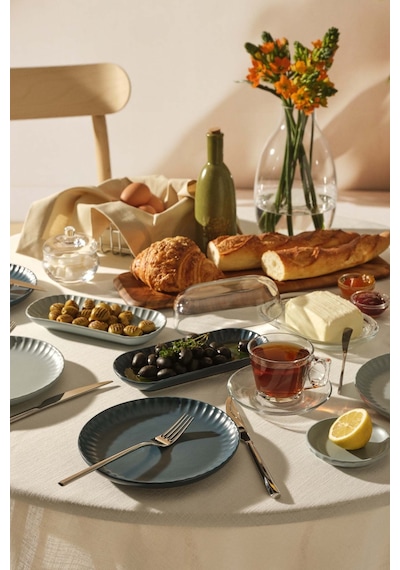Pasabahce Soft Seramik Pasta Tabağı Mavi - 1 Adet