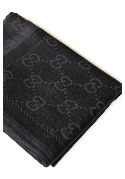 Miorel Scarfs G Desen Çift Taraflı Kaşmir İpek Şal 4 Mevsim Soft Pamuklu Şal Siyah