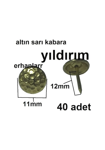 Kabara Raptiye Çivi Koltuk Çivisi Altın Sarı