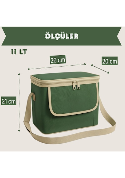 11 Lt Midi Lux Outdoor Kamp Termal Çanta-292 Koyu Yeşil